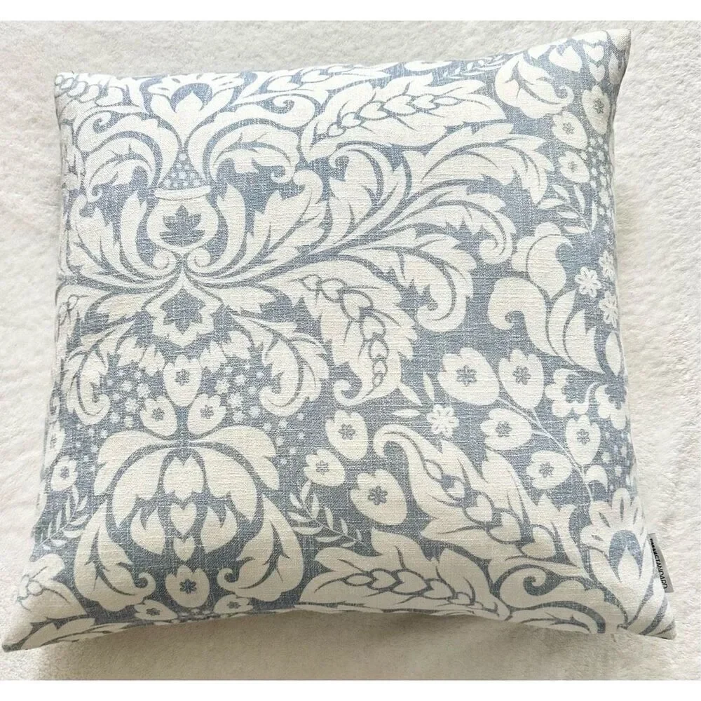 Urban standard light blue and cream patterned pillow